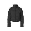 The Nellie Packable Puffer Jacket by Halfdays is a lightweight quilted jacket featuring a high collar and full-length sleeves, ideal for outdoor adventures, showcased against a white background.