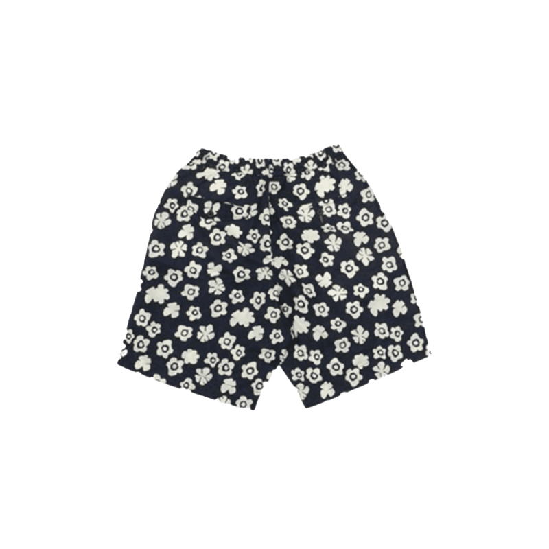 Pleated Track Short Indigo Flower Back