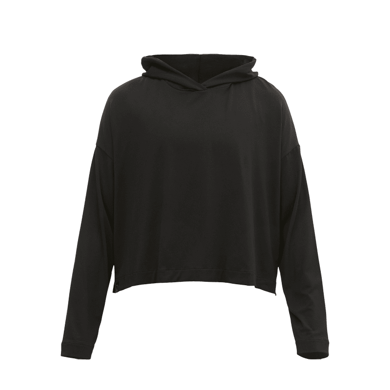 Soft Cropped Hoodie Black Front