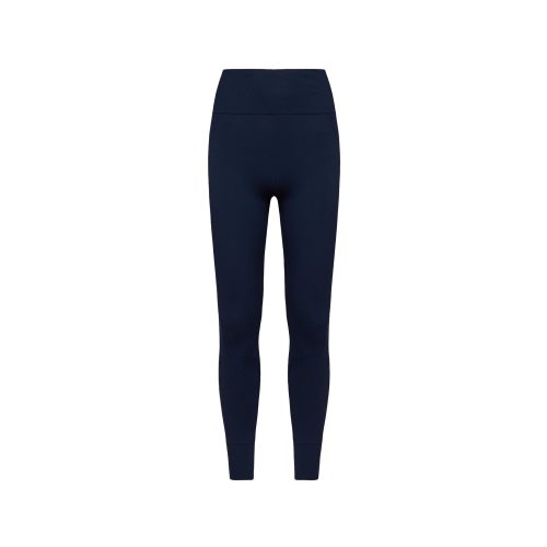 Sophia Legging by Halfdays in dark blue, featuring a high-waisted, seamless nylon design for an impeccable fit, displayed against a plain white backdrop.