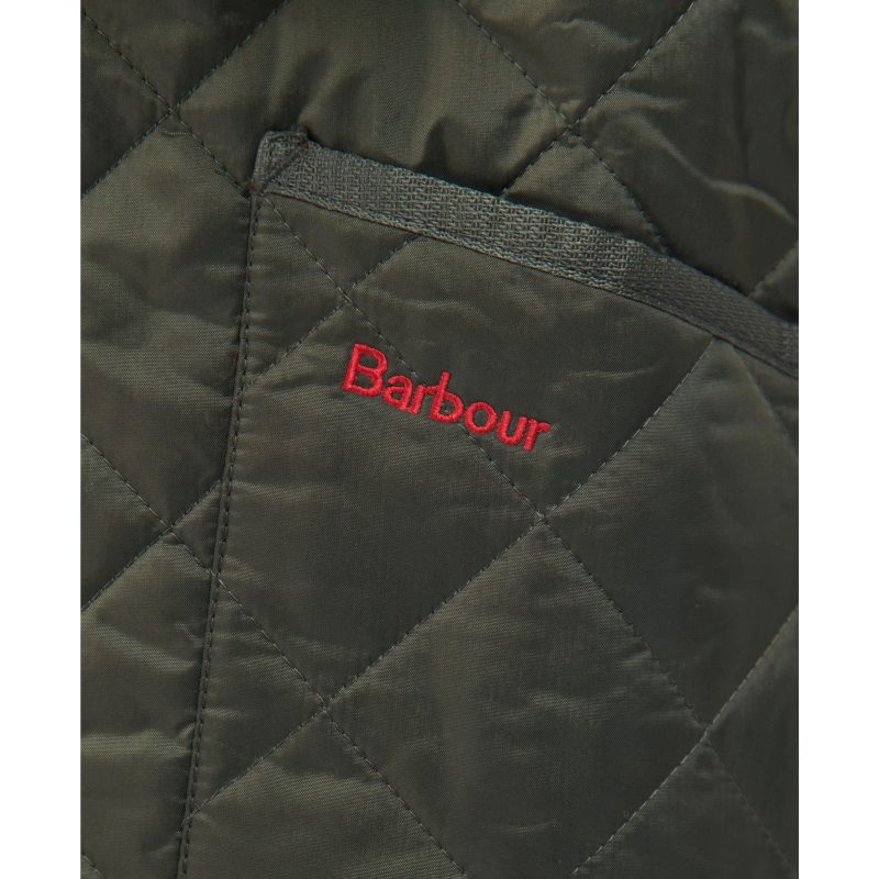 barbour fw23 k jacket b liddesdale quilt dark olive red 30805366210583