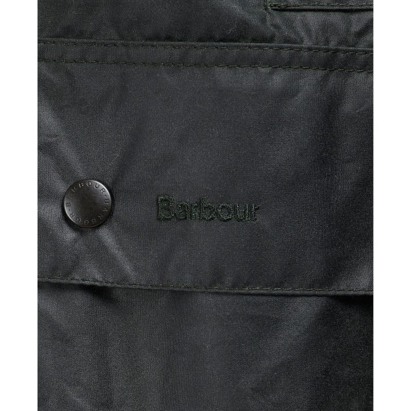 barbour fw23 m rain jacket m border wax jacket sage dark green 30683828715543