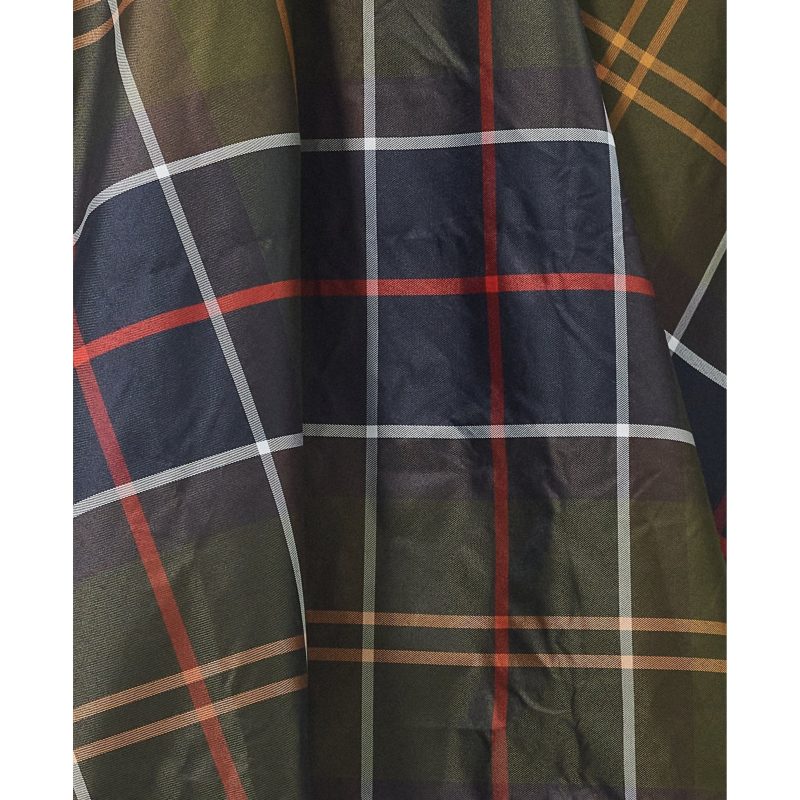 barbour fw23 u rain jacket tartan showerproof poncho navy brown check 30805390295063