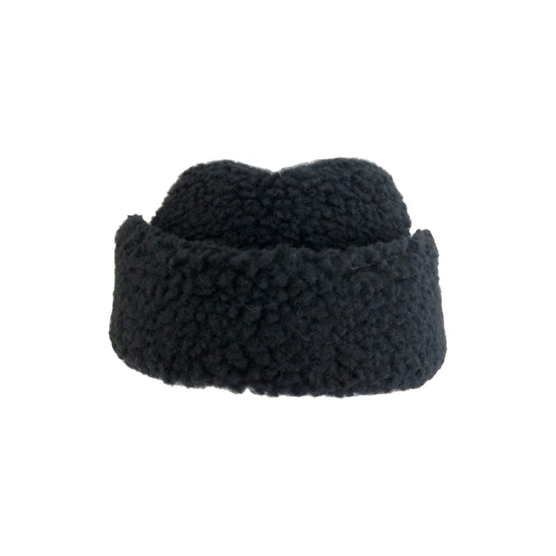 cableami winter hat boa sherpa cap with earflap black 28406174023703