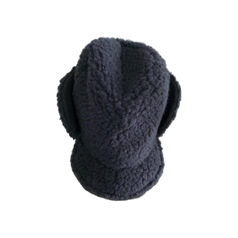 cableami winter hat boa sherpa cap with earflap black 28406174089239