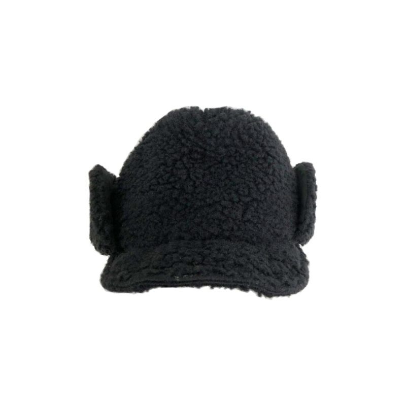 cableami winter hat boa sherpa cap with earflap black 28406174122007