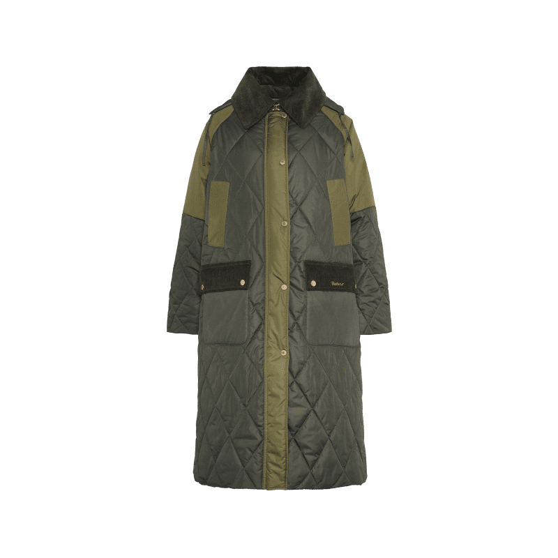 cookston longline quilted jacket olive ancient