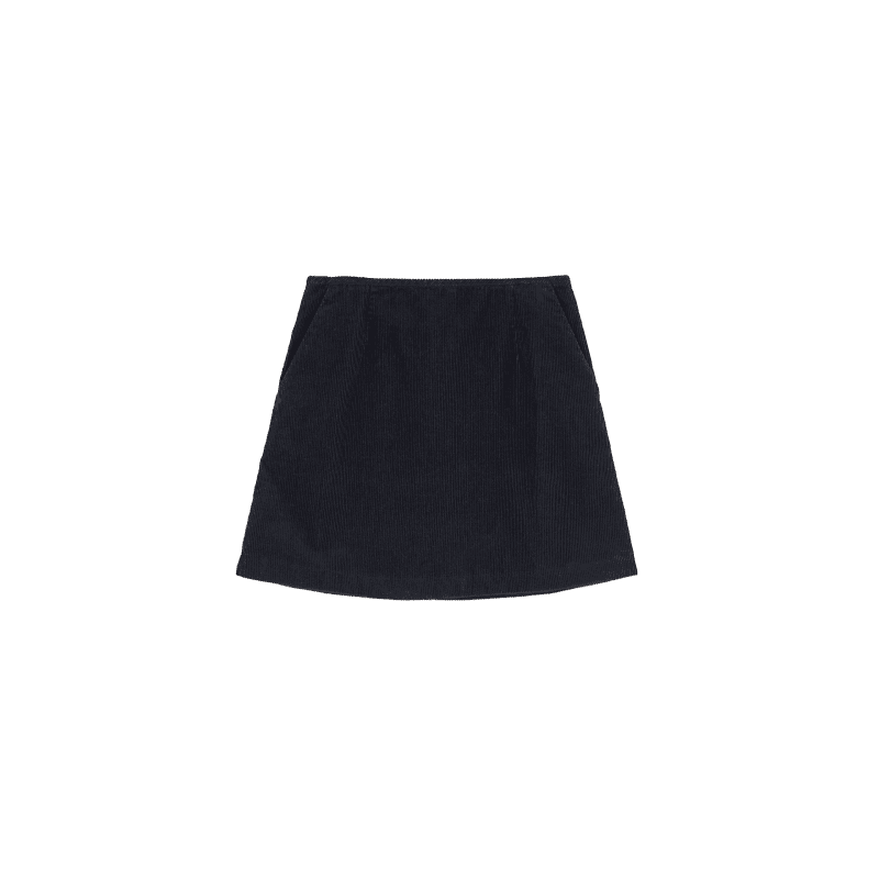 corduroy mini skirt black