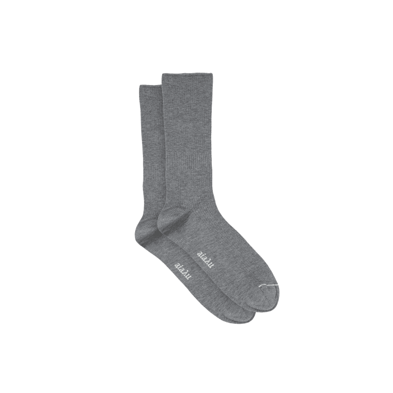 cotton rib socks grey