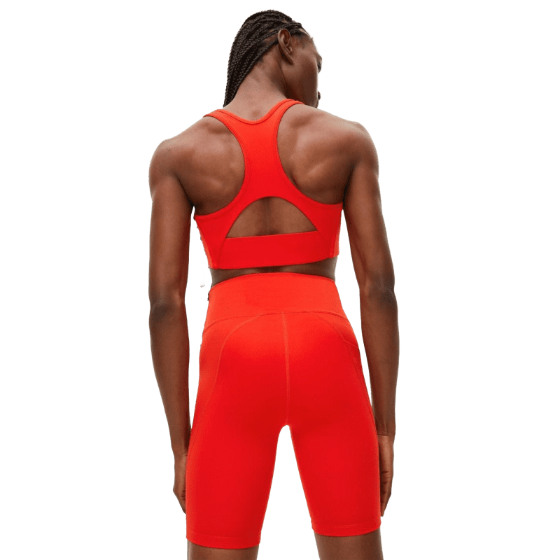 flattering high waist bike tights red m2