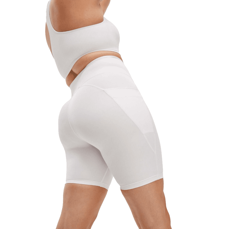 flattering high waist bike tights white m1