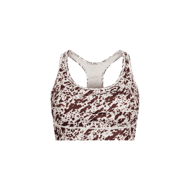 flattering sports bra micro beetle print