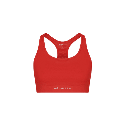 flattering sports bra red