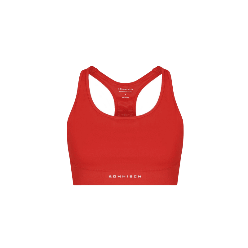 flattering sports bra red