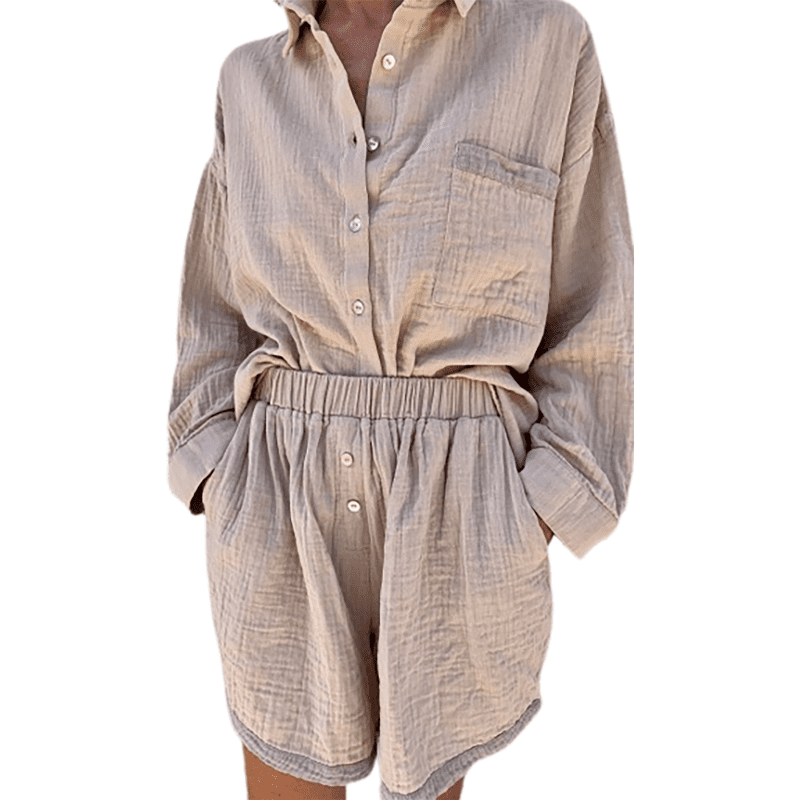 loomist w shirting one size muslin shirt taupe 29016922325015