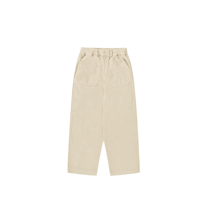 one tuck fatigue corduroy pants cream