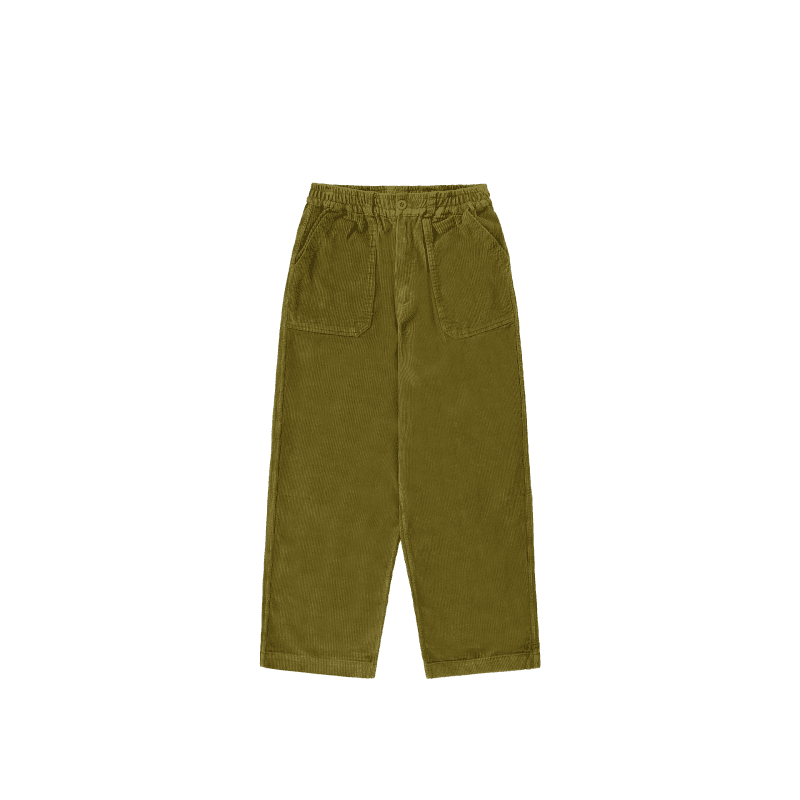 one tuck fatigue corduroy pants olive