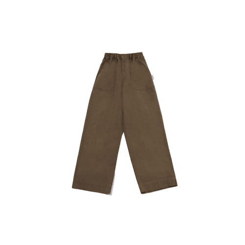 one tuck wide fatigue pant brown