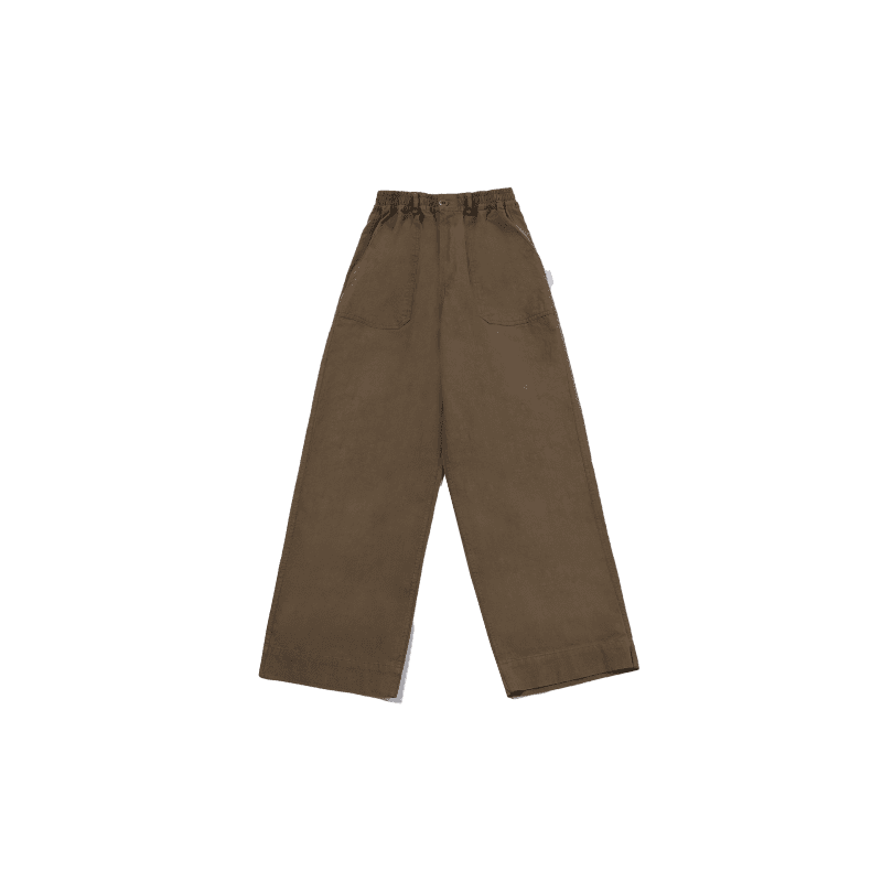 one tuck wide fatigue pant brown