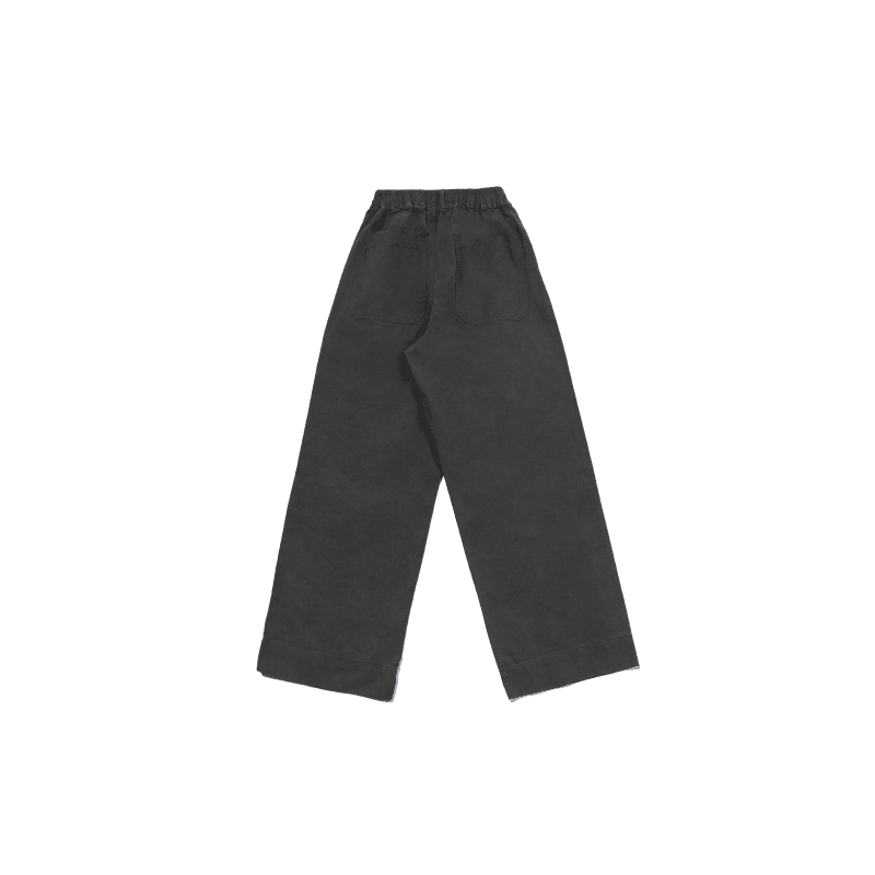 one tuck wide fatigue pant charcoal back