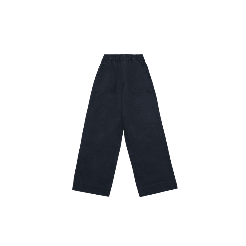 one tuck wide fatigue pant navy