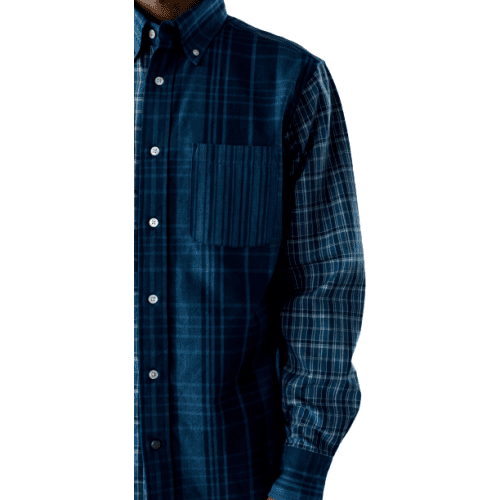 original madras trading co m button down shirt contrasting collar ls button down multi blue plaid 30525454909463