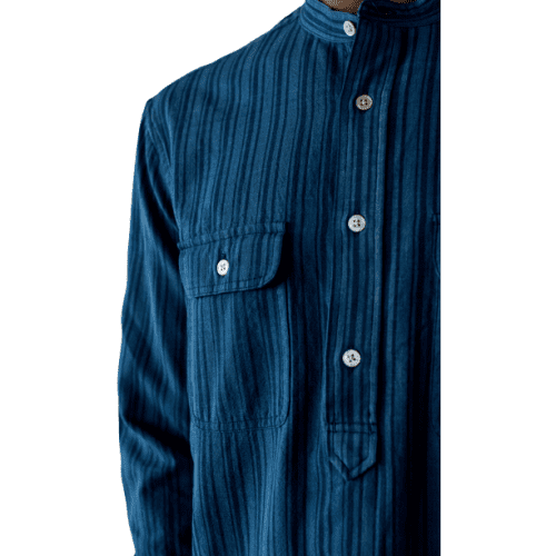 original madras trading co m long sleeve t shirts band collar ls popover shirt blue stripe 30525462872087