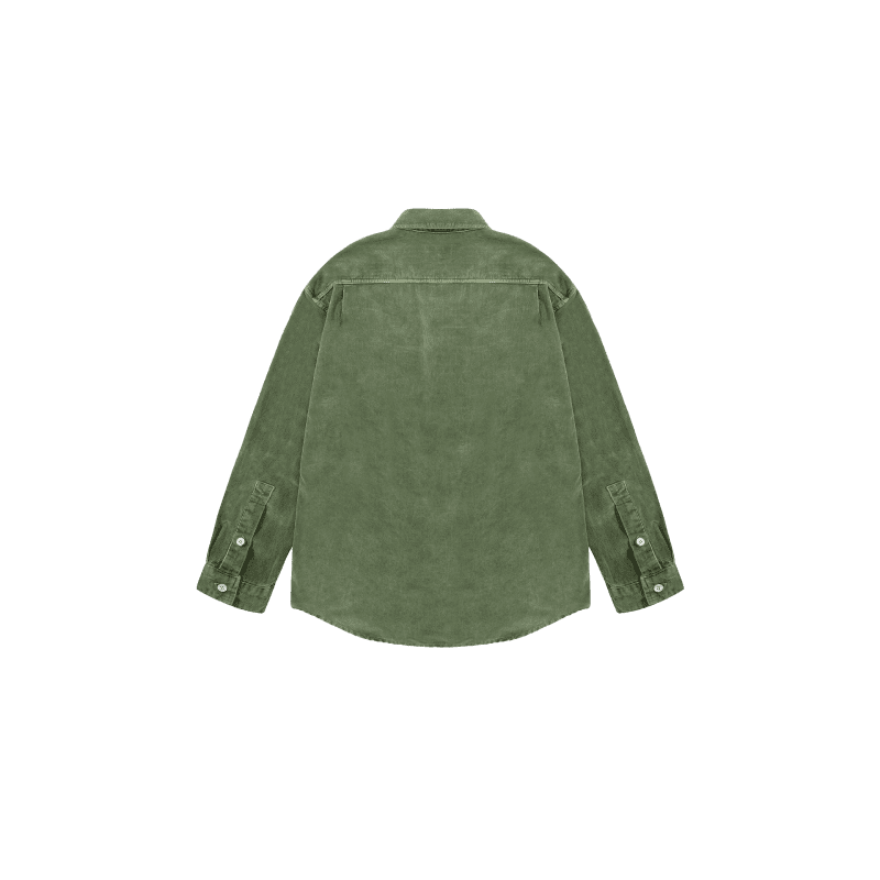 pigment corduroy shirt moss green back