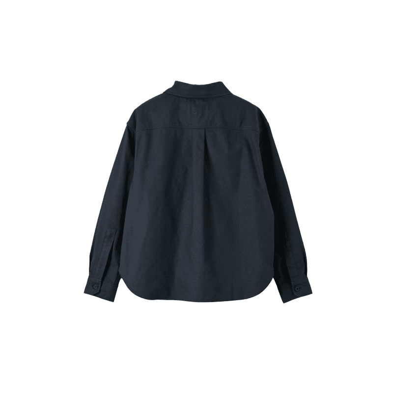 pull on zip shirt dark navy back