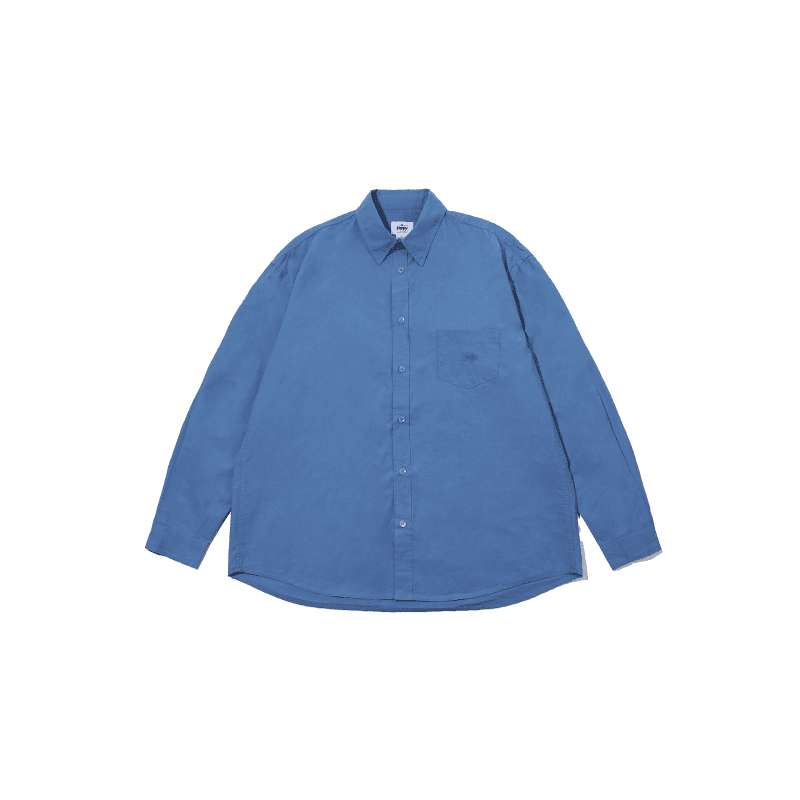 relaxed cotton shirt blue