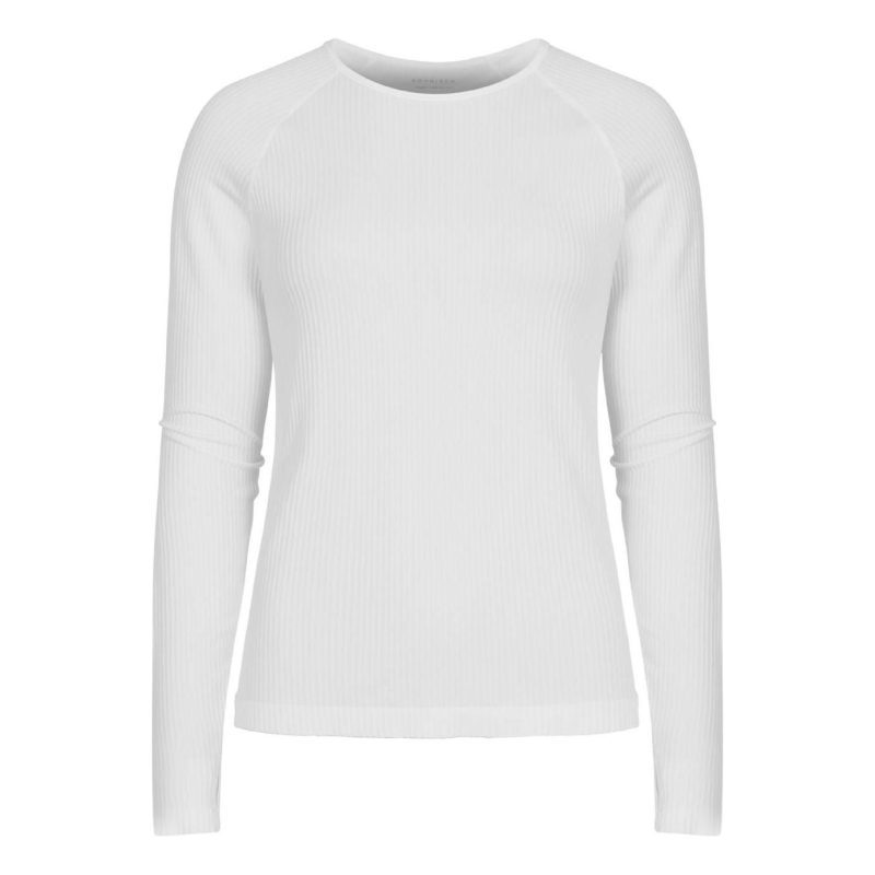 rohnisch w l s tshirt seamless soft rib long sleeve white 30807667736599