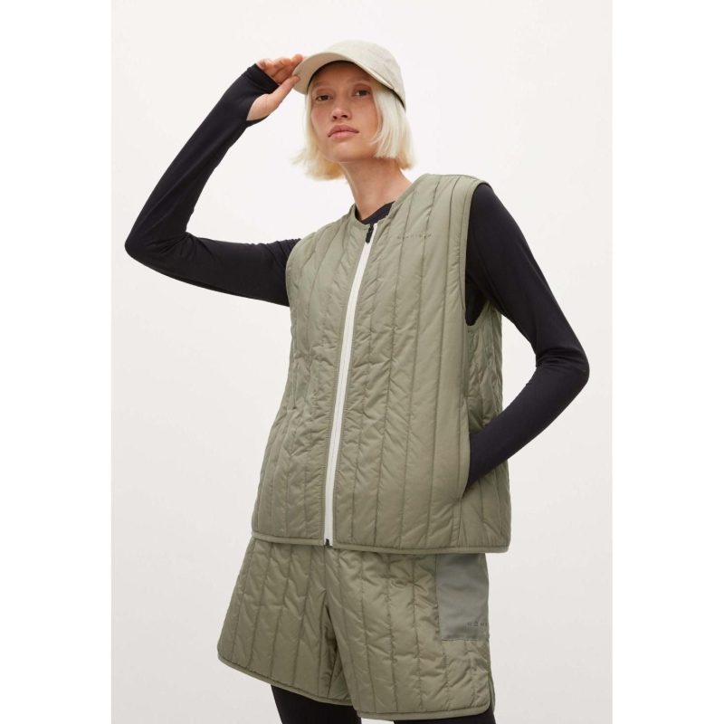 rohnisch w vest lake padded vest vetiver green 31259809054743