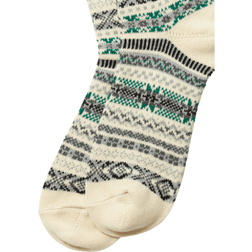 rototo socks jacquard crew socks fairisle white pattern 30703922806807