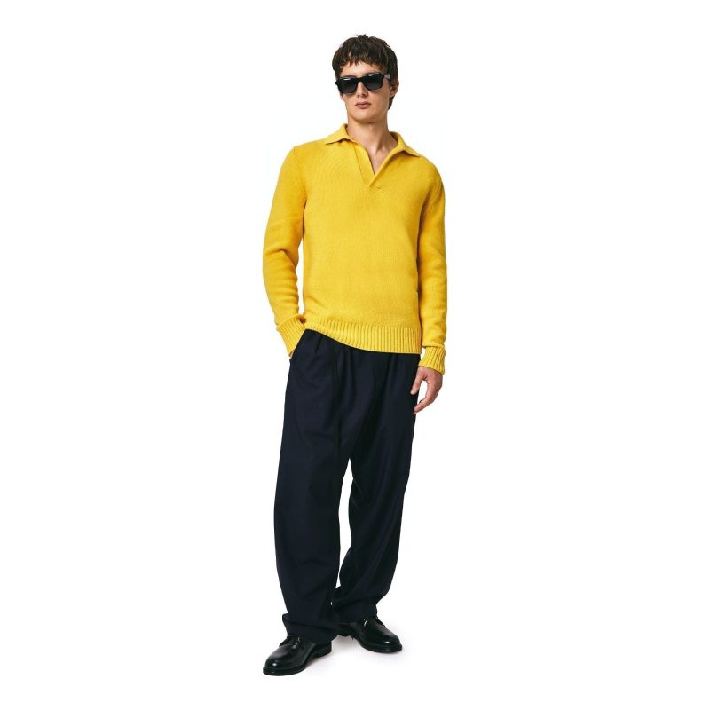 seven gauge fw23 u sweater wool polo giallo 30808437358615