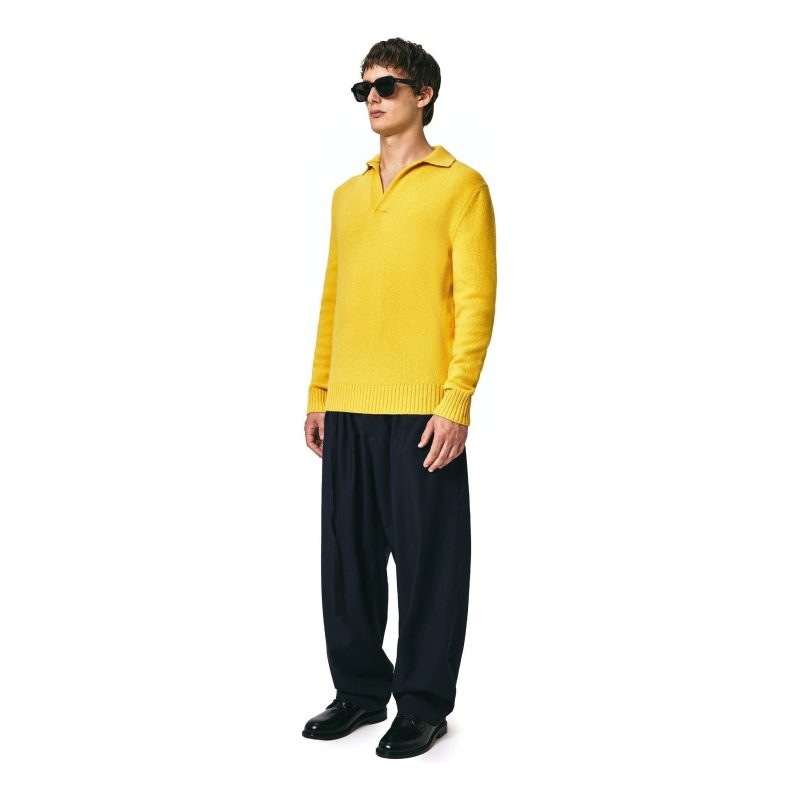 seven gauge fw23 u sweater wool polo giallo 30808437391383