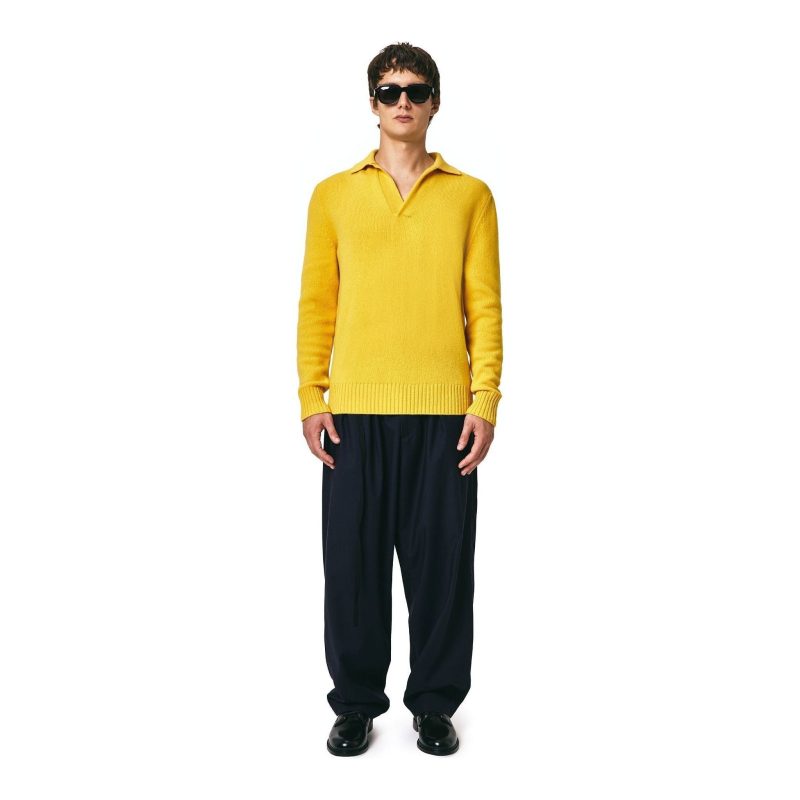 seven gauge fw23 u sweater wool polo giallo 30808437424151