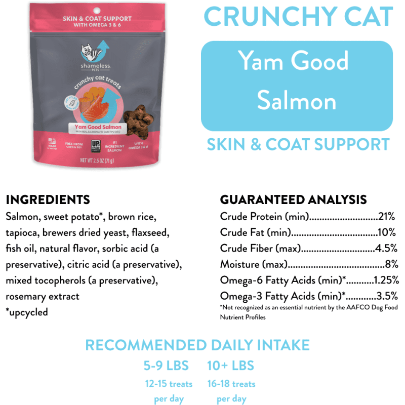 shameless pets yam good salmon crunchy cat treats 31015973912599