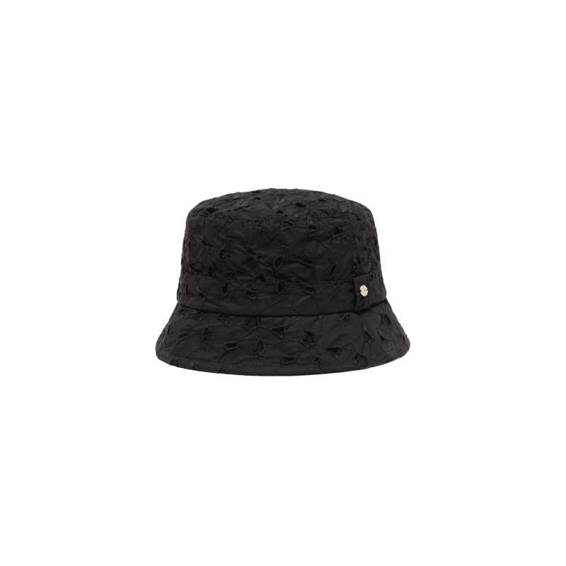 skie bucket hat black embroidered