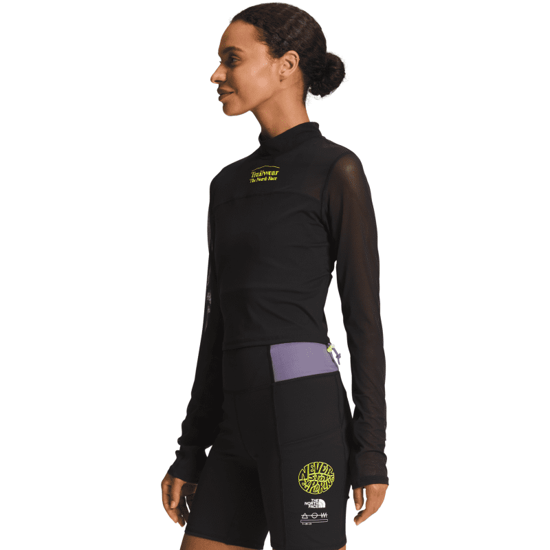 the north face w active top women s trailwear qtm mock neck l s tnf black 30521041190935