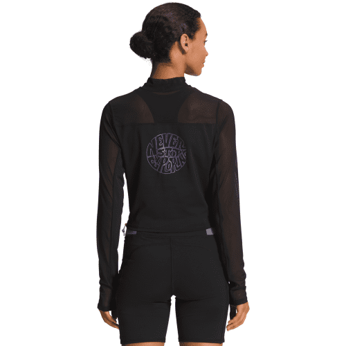 the north face w active top women s trailwear qtm mock neck l s tnf black 30521041223703