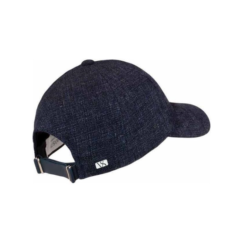 varsity headwear baseball cap linen cap navy melange 30555144028183