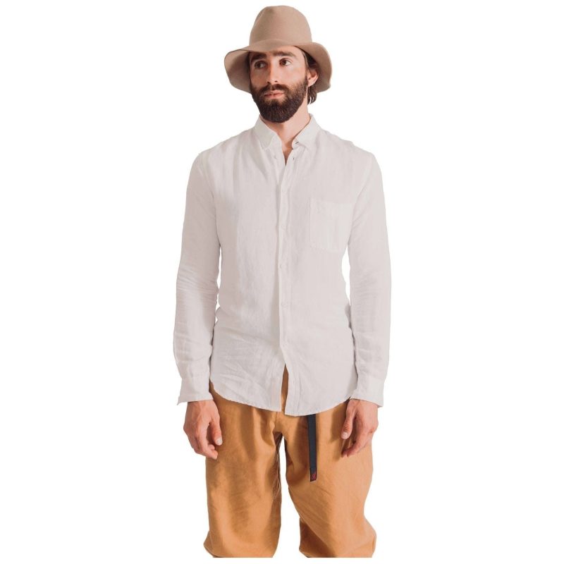 westerlind m shirting active linen button down shirt white 28164390453271