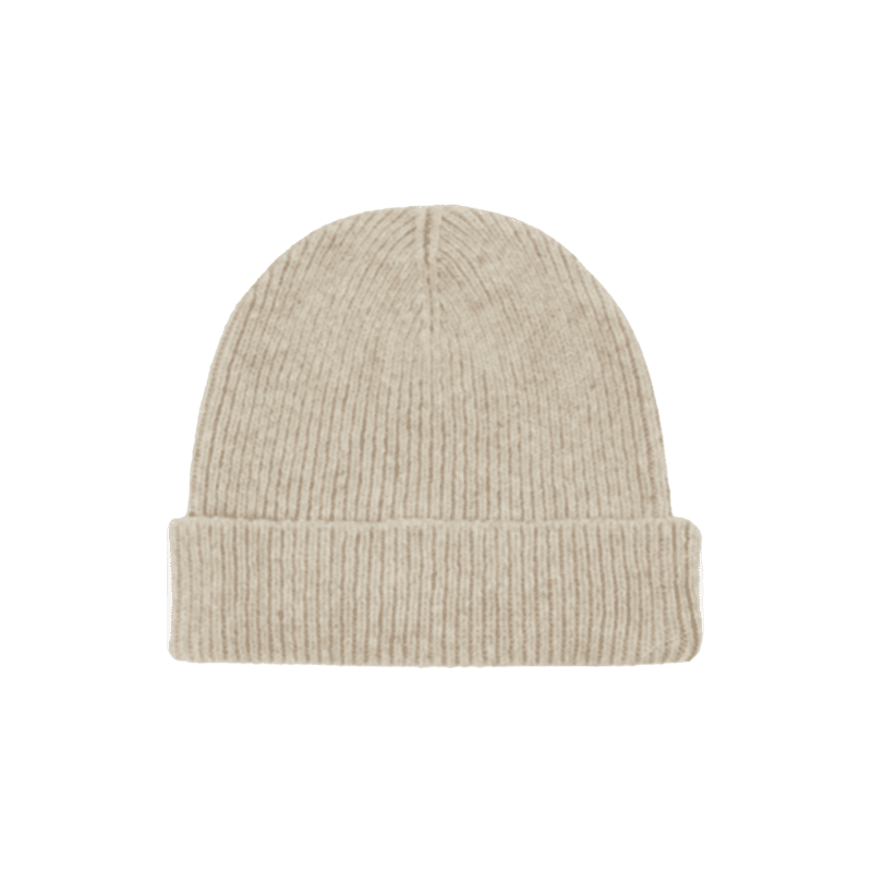 wool cashmere watch cap beige