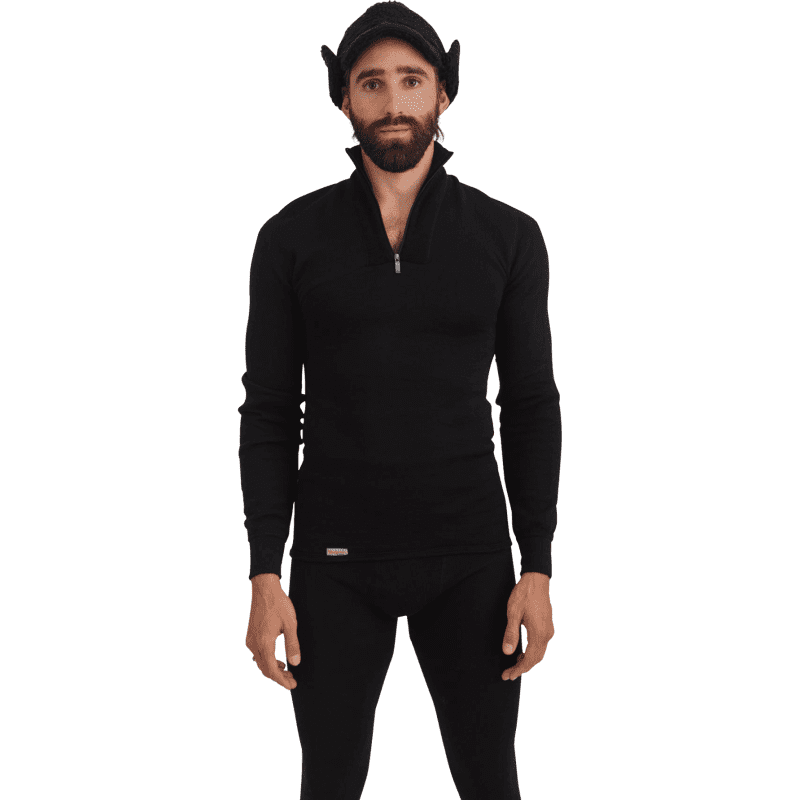 woolpower 200g half zip black 28232252784663