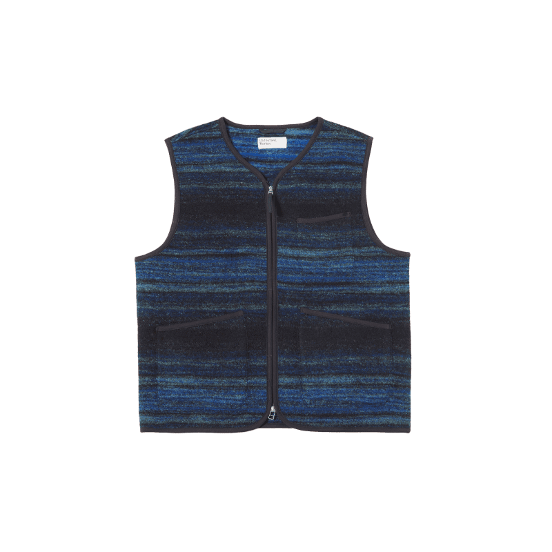 zip gilet blue