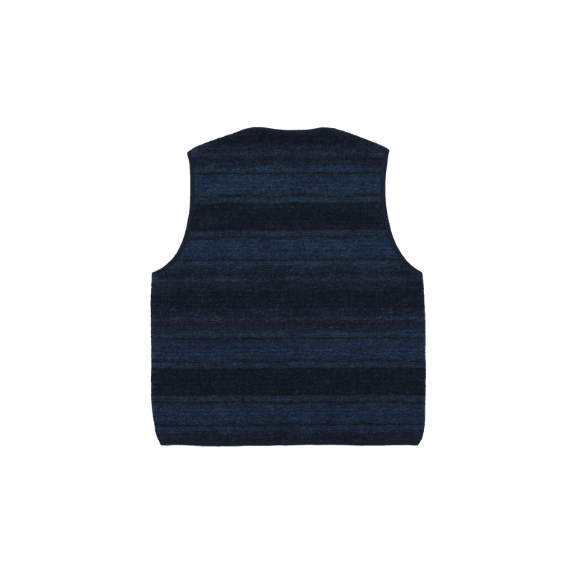 zip gilet blue back